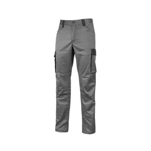 U-Power Ocean Pantaloni Da Lavoro Uomo, Cargo Slim Fit In Cotone Stretch, Multi-tasche, Black Carbon, Taglia S